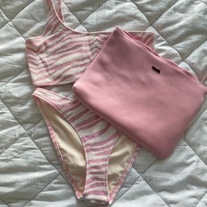 TRIANGL pink zebra bikini single strap top